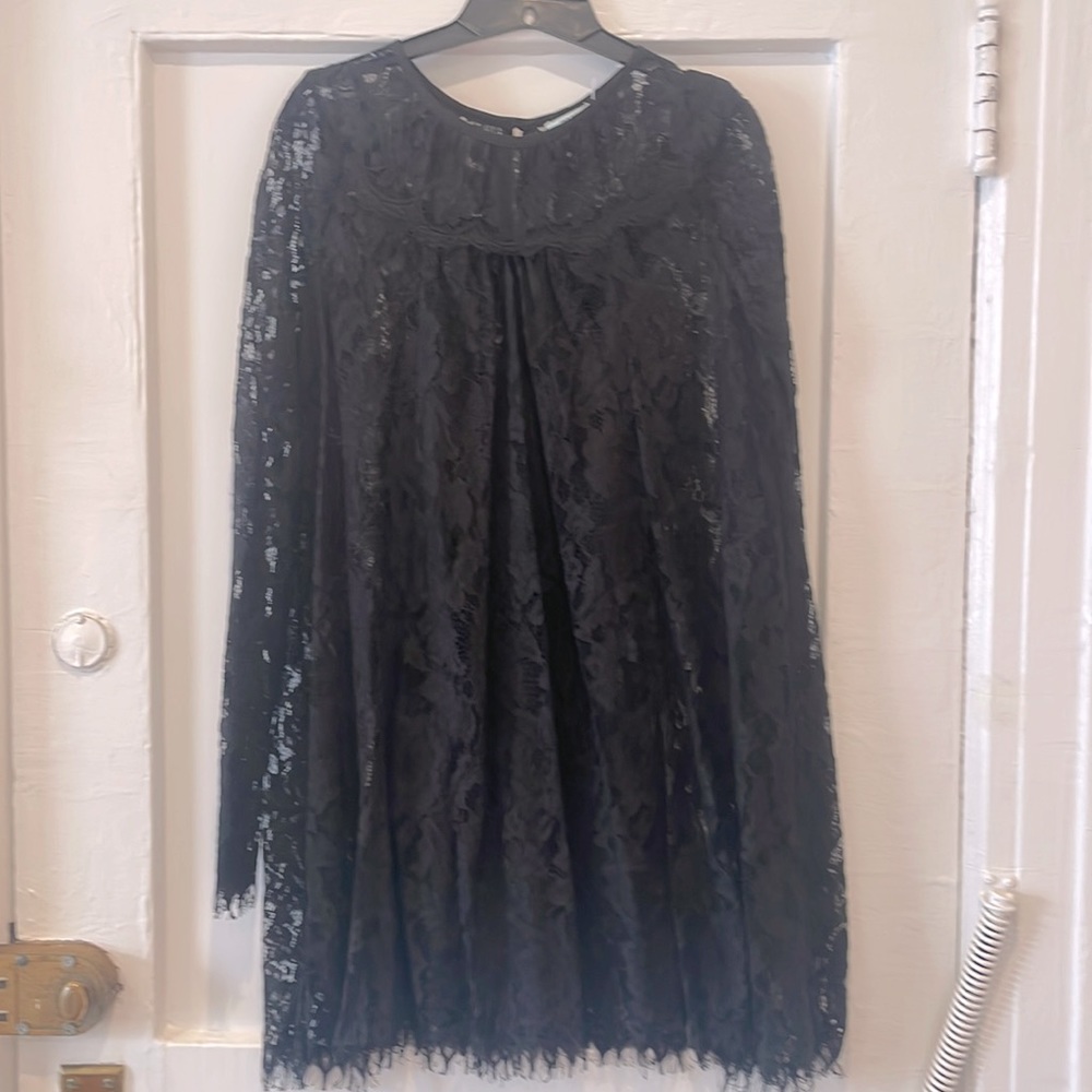Black lace dress with slip underneath